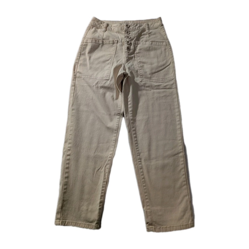 Y2K Style Time and Tru Women's Sz 4‎ Beige High Rise Button Fly Utility Pants